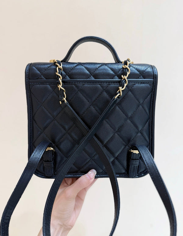 CC 25s Backpack 22 black calfskin
