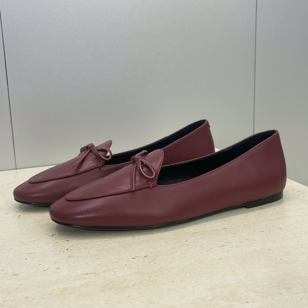 CL 26s Ballet Flats In Dark Red Lambskin With Bow
