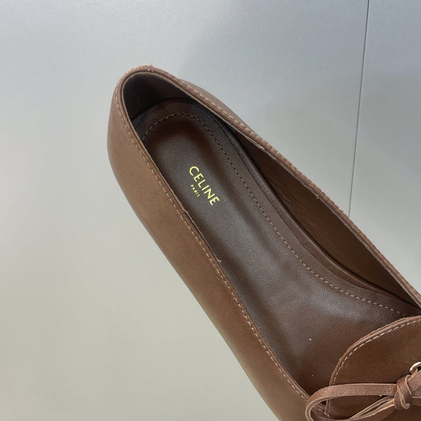 CL 26s Ballet Flats In Dark Brown Lambskin With Bow