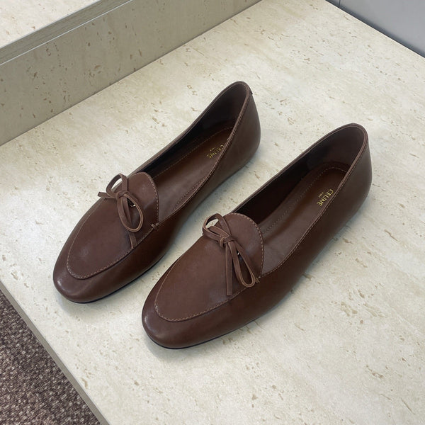 CL 26s Ballet Flats In Dark Brown Lambskin With Bow