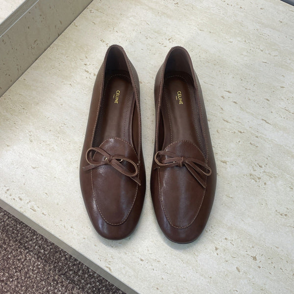 CL 26s Ballet Flats In Dark Brown Lambskin With Bow