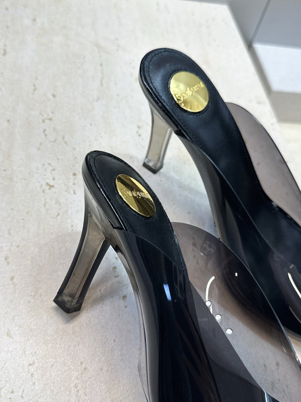 YSL Sabrina Mules 8.5cm Black TPU 959688