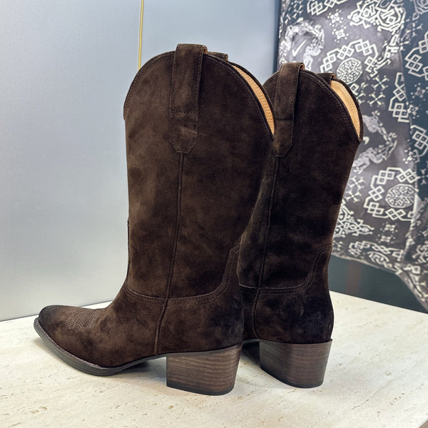CE 26s Mid-Calf Boots 4.5cm Brown Suede 959455