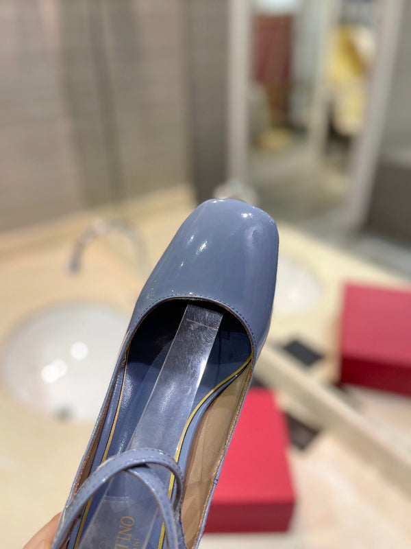 VLTN 26s VLogo Block Heels Light Blue Patent Leather 985373