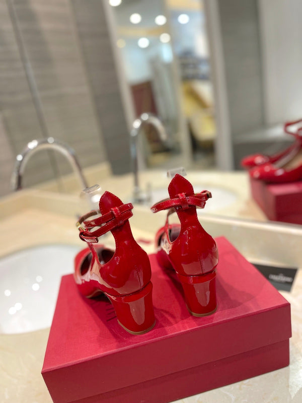VLTN 26s VLogo Block Heels Red Patent Leather 985376
