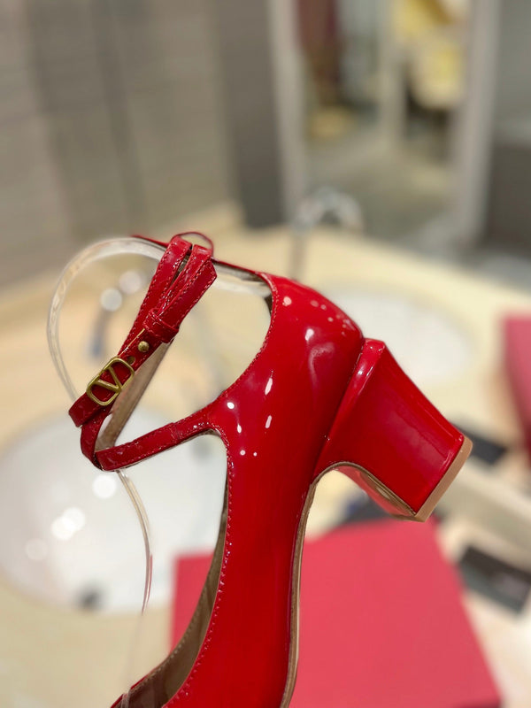 VLTN 26s VLogo Block Heels Red Patent Leather 985376