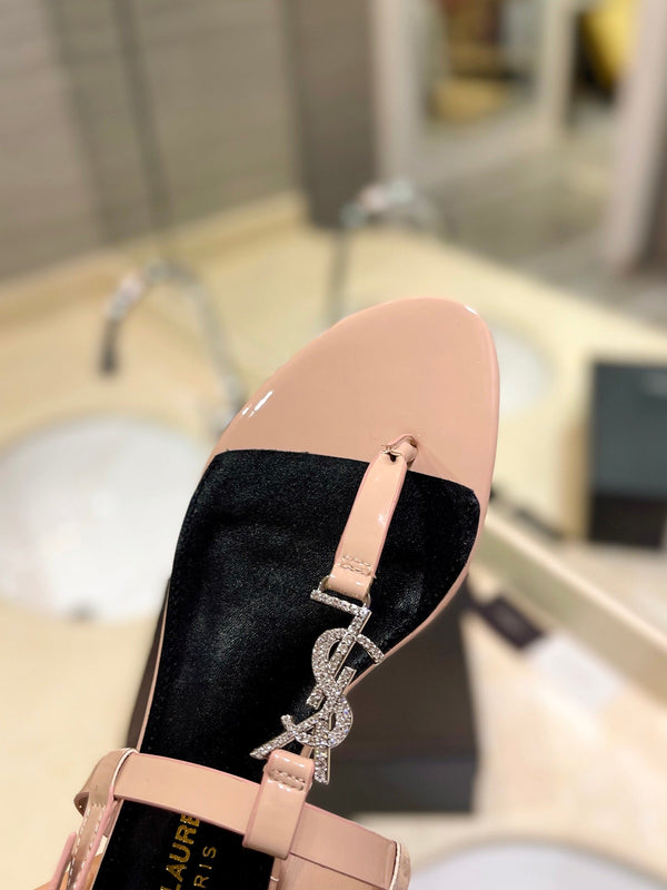 SL CASSANDRA SANDALS TAN POLISHED CALFSKIN