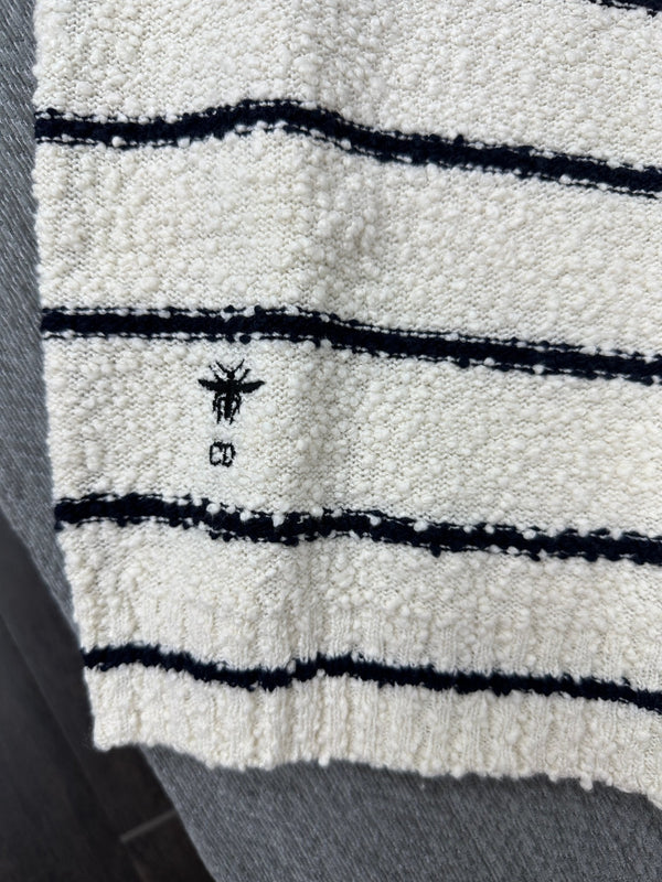 CD Marinière Twinset Striped Vest Black White Cotton Wool 345340