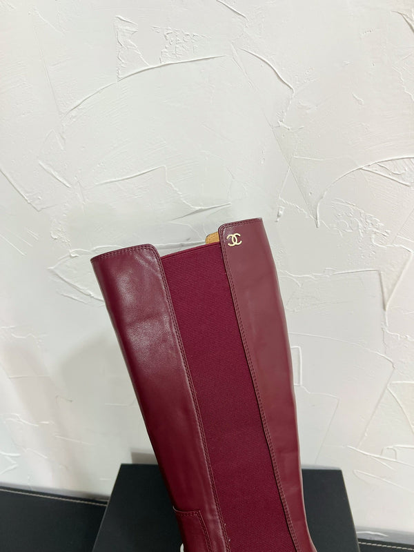CC Chelsea High Boots In Burgundy Cowhide 949690