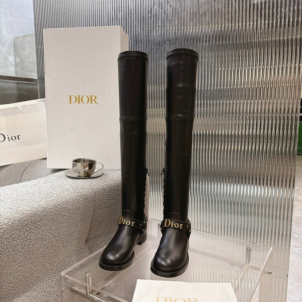 CD 26s Bolt Over-The-Knee Boot Black Calfskin 924099