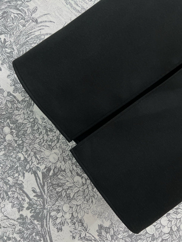 LV 25 Long Skirt Logo Black Polyamide Wool