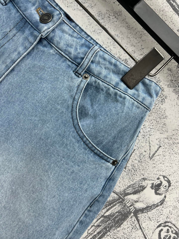 CD 25 Rolled Denim Short Light Blue Cotton