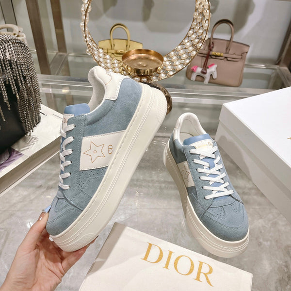 cd star sneaker white calfskin rock gray suede
