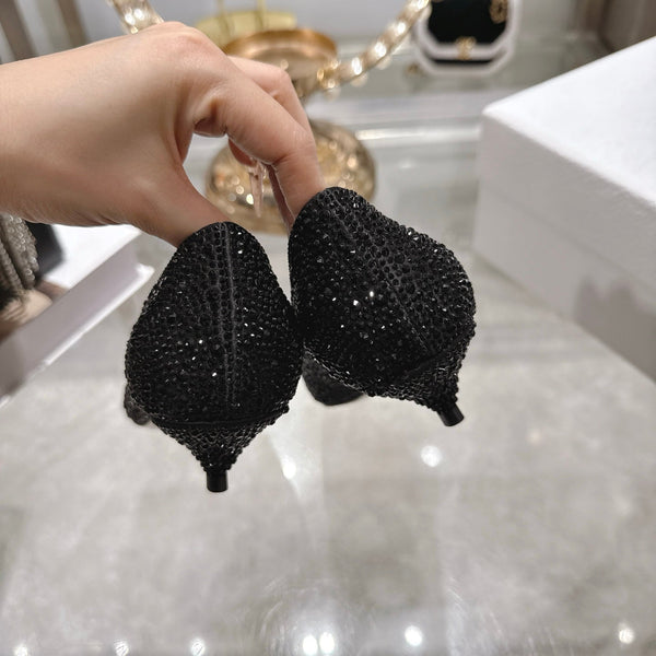CD 26 Pump 35mm Black Full Diamond Sheepskin 592202