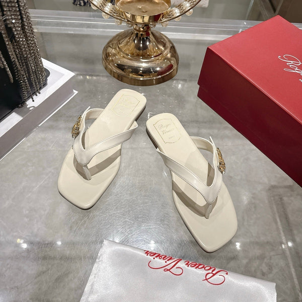 Roger Vivier 26s Thong White Cowhide 679816