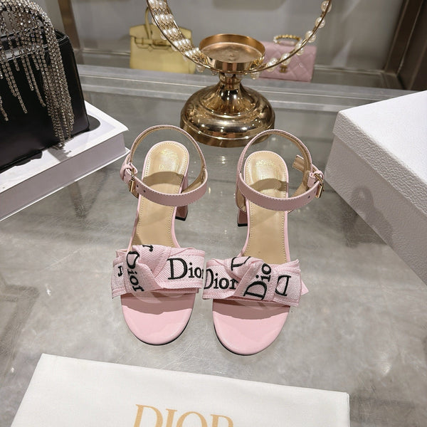 CD J'Adior Sandals Light Pink Canvas Leather 901711