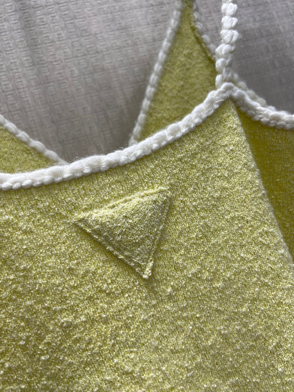 Prad Pollen Yellow Cotton Bouclé Top 400562