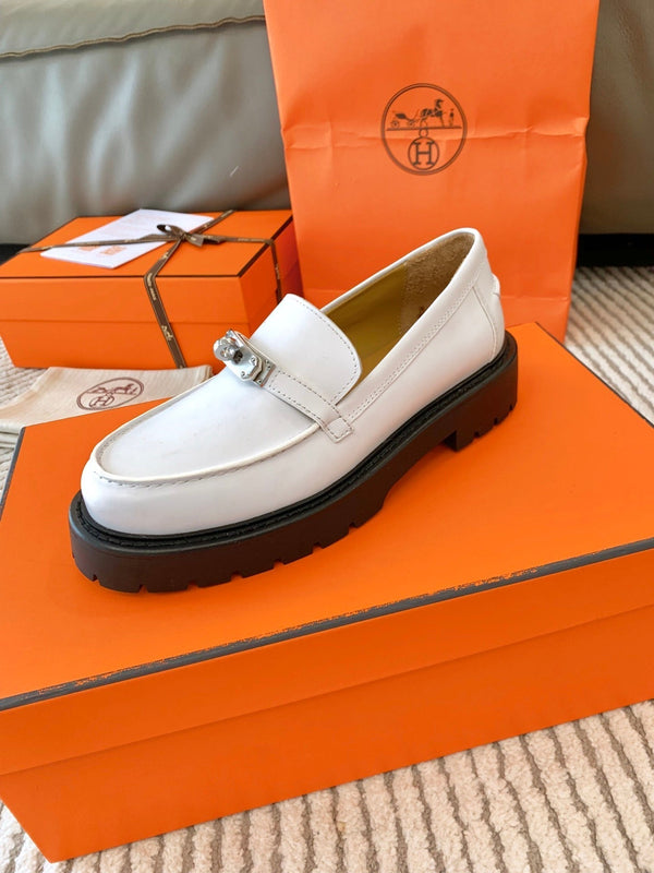 HM Icone Loafer White Nappa Goat Leather 963173
