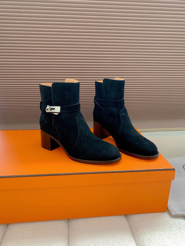 HM Frenchie 50 Ankle Boot Blue Charcoal Suede 464343