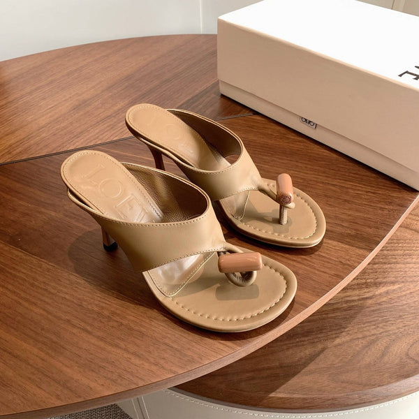 Loew Toggle Sandals 9cm Beige Leather 878022