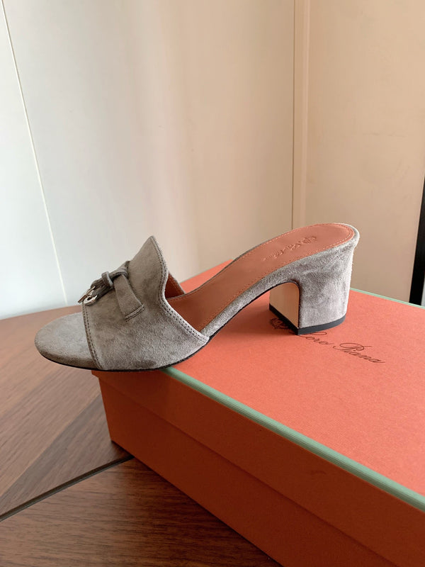 LP 26s Summer Mule Heels 60mm In Grey Suede
