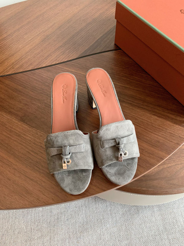 LP 26s Summer Mule Heels 60mm In Grey Suede