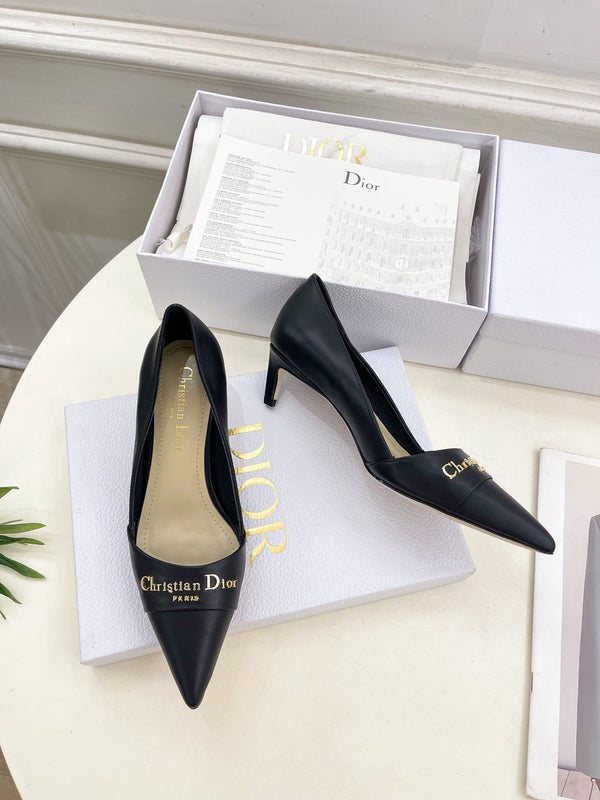 CD 25 Pump High Heels Black Calfskin 307420