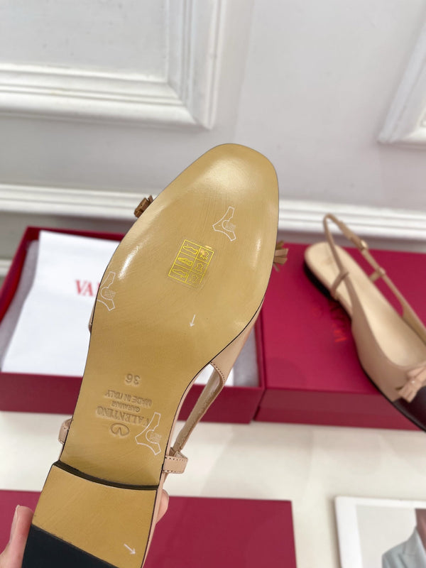 Valet Du Roi Slingback Pumps 20mm Beige Burgundy Goatskin 307483