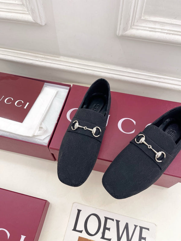 GG 26s Loafer With Horsebit Black Canvas 640285