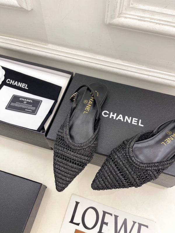 CC 26s Slingback Black Braided Raffia 946977