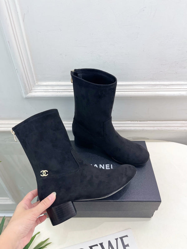 CC 26S Logo Botines 4cm Black Suede 111847