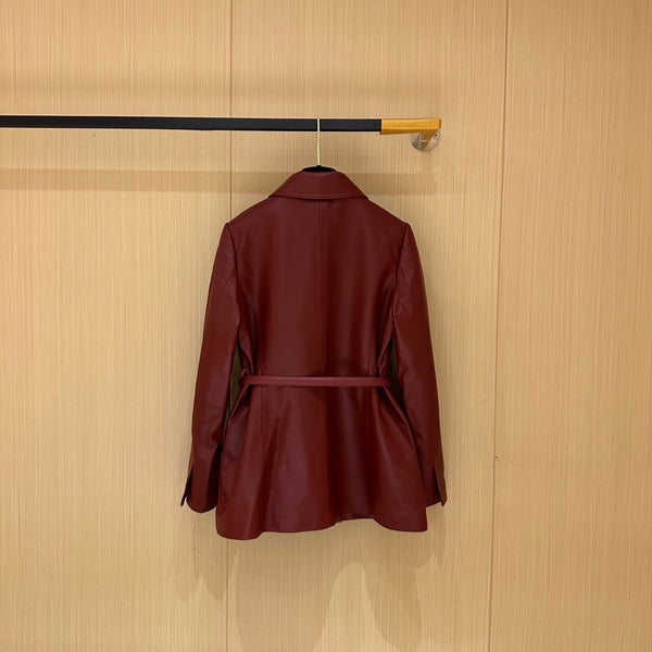 Gucci Jacket Red Leather 276984