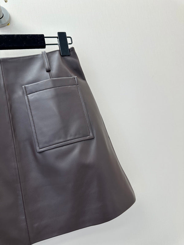 Loew 26s Pocket Pleated Mini Skirt Lambskin 400343