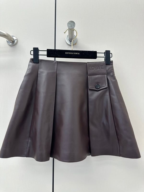 Loew 26s Pocket Pleated Mini Skirt Lambskin 400343