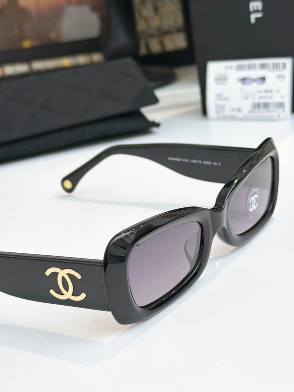 Chanel Butterfly Sunglasses Black Gradient Purple Acetate