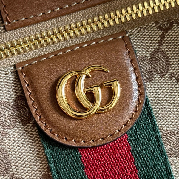 Gucci 2026 Vanity Top Handle Bag 27.5cm Ebony Dark Brown Canvas Leather 277178