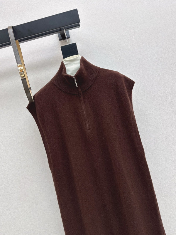 HERMES 25S SLEEVELESS CREW-NECK KNIT DRESS 313