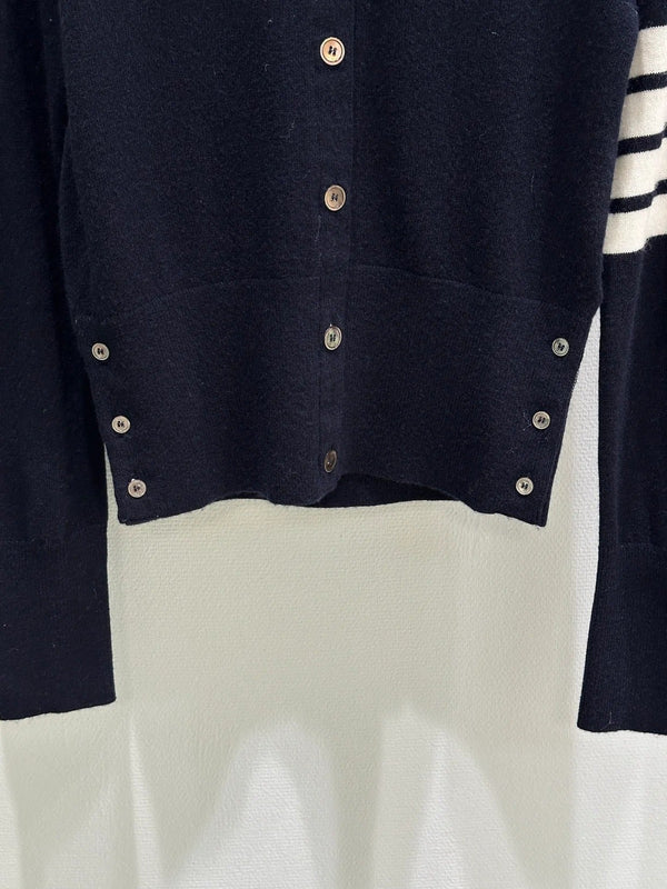 Miumiu 2026 Horse Cardigan Navy Blue Wool