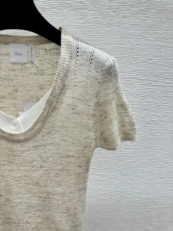 CD 2026 Short-sleeved Knit Sweater Cotton 455746