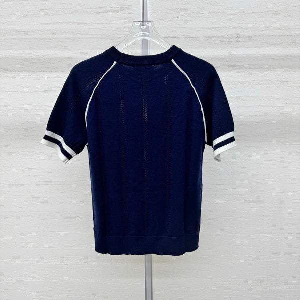 Miumiu 2026 T-shirt Blue White Wool Cashmere 356971