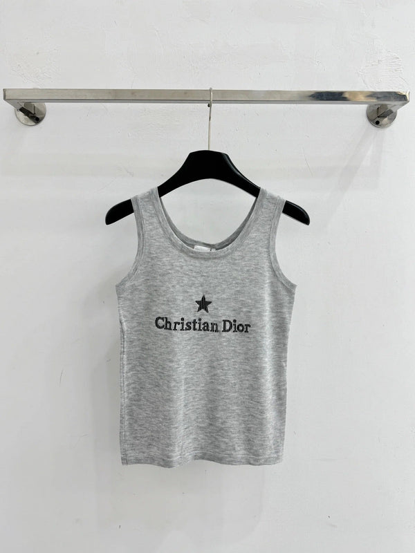 CD 2026 Letter Star Slim Fit Knit Vest Wool 516712