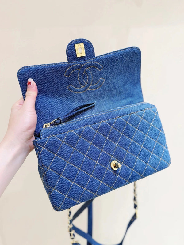 CC 2026 Backpack 26cm Blue Denim Leather 289705