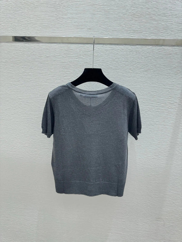 CD 2026 Short-sleeved Knitted Cardigan Wool 516762