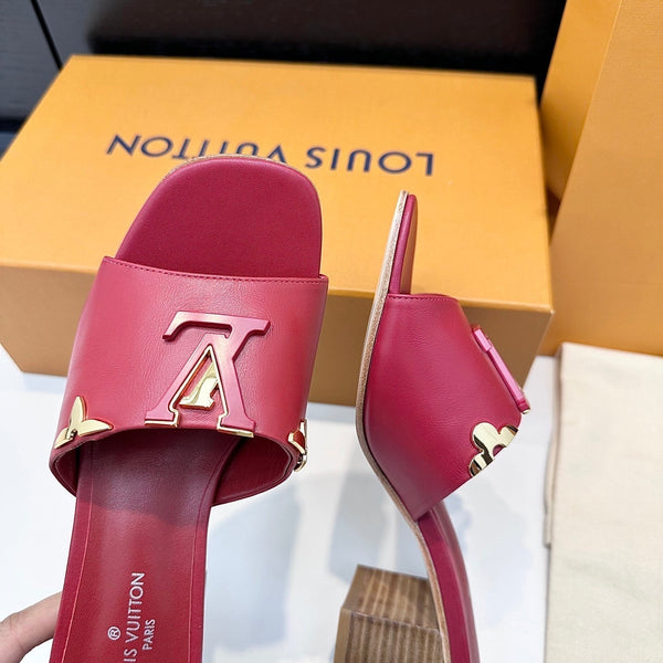 LV 26s High Heels 65 Sandals Deep Pink Calfskin 622408