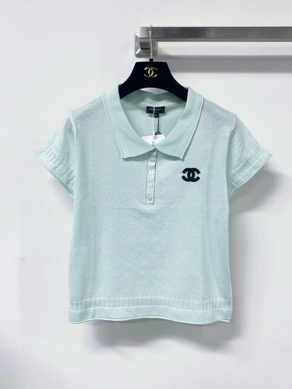CC 2026 Short-Sleeve Knit Polo Shirt Wool Laine 479887