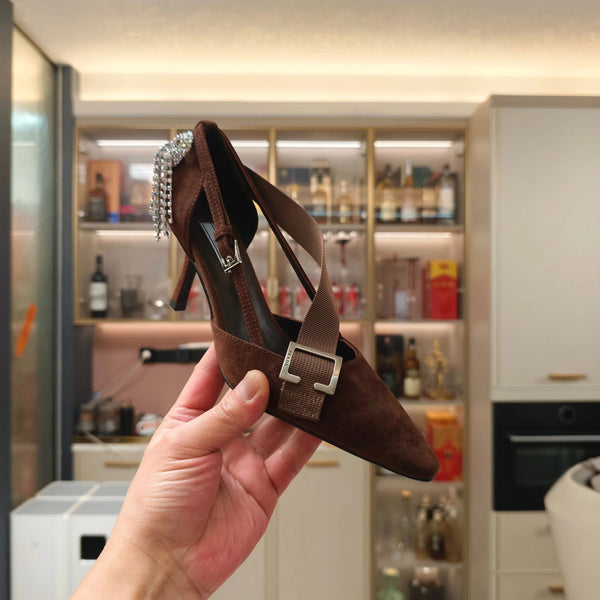 PRA 26S High Heel Pump 70 Brown Velvet 630563