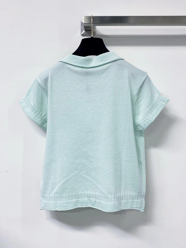 CC 2026 Short-Sleeve Knit Polo Shirt Wool Laine 479887