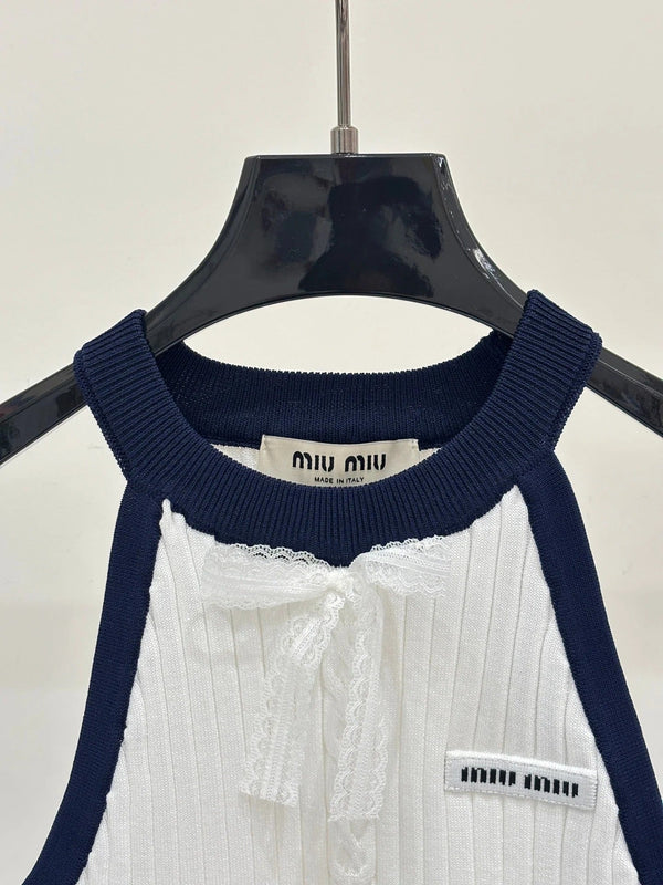 Miu 2026 Halter Neck Knitted Camisole Tencel 394729