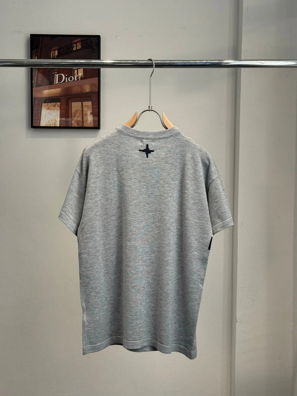 CD 2026 Knit Short-Sleeve T-Shirt Grey Cotton 482700