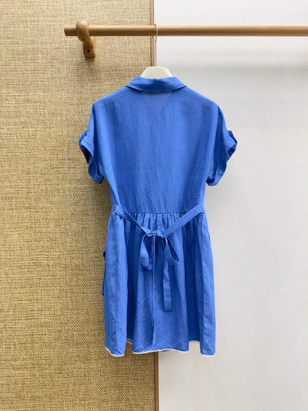 Miu 2026 Workwear Pocket Shirt Dress Cotton 514120